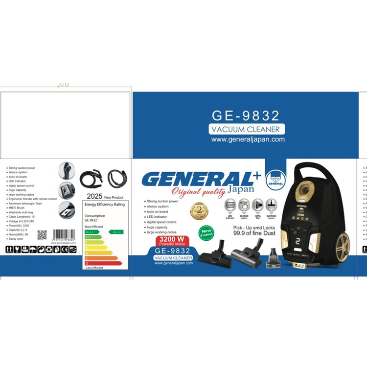 جارو برقی جنرال ژاپن مدل GE-9832 پرو با کیفیت